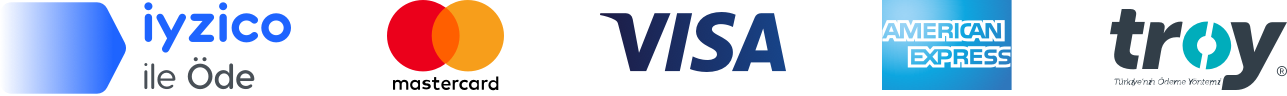 iyzico Visa Mastercard Troy güvenli ödeme logoları